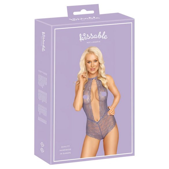 Baisable - body en dentelle à col halter (violet)