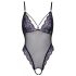 Cottelli - body en dentelle ouverte brodée (noir-violet) - M