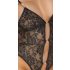 Abierta Fina - Body ouvert en dentelle avec strass (noir-doré) - L