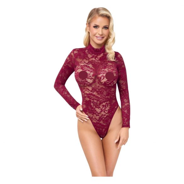 Cottelli - body dentelle transparente (bordeaux)