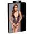 Cottelli Bondage - body ouvert avec attaches pour les bras (noir) - M