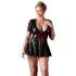 Cottelli Taille Plus – robe brillante avec corset rouge (noire) - XXXL