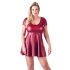 Cottelli Plus Size - mini šaty áčkového střihu (vínová)  - XL