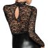 Noir - robe longue manches longues dentelle (noir) - XL