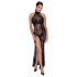 Noir - robe longue transparente à fleurs (noir) - M