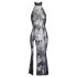 Noir - robe longue transparente à fleurs (noir) - M