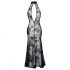 Noir - robe longue transparente à fleurs (noir) - M