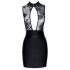 Noir - robe courte brillante avec top transparent (noir) - M