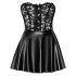 Noir - robe mini brillante avec haut en dentelle (noire) - M