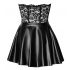 Noir - robe mini brillante avec haut en dentelle (noire) - M