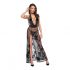 Noir - robe maxi transparente à fleurs (noir)