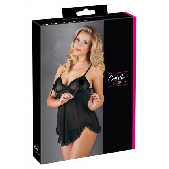 Cottelli - Babydoll léger fendu (noir) - M