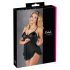 Cottelli - Lichte, ruches babydoll (zwart) - XXL