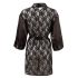 Cottelli - kimono court en satin et dentelle (noir) - L/XL