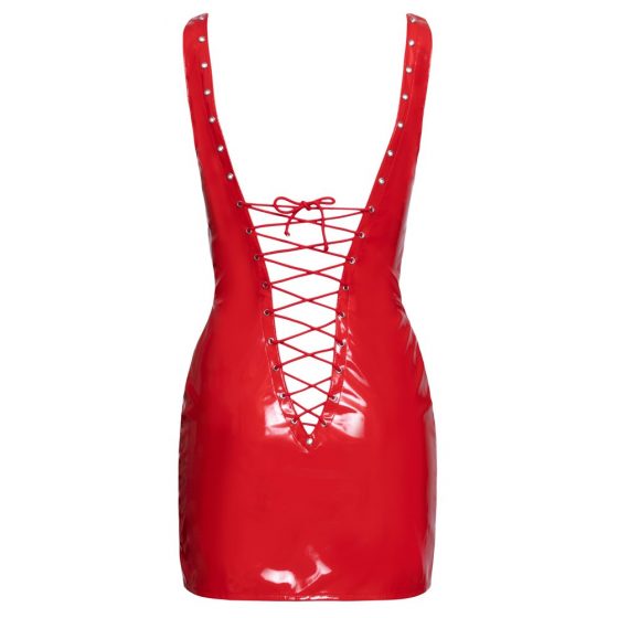 Black Level - Lakované mini šaty s krajkami (červené) - M