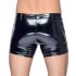 Black Level - mannen lak shorts met zijzakken (zwart) - M