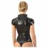 LATEX - Dámský top s krátkým rukávem a zipem (černý)  - XL