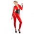 Combinaison femme manches longues en latex (rouge)