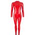 Combinaison femme manches longues en latex (rouge)