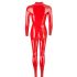 Combinaison femme manches longues en latex (rouge) - S