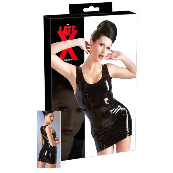 Latex – robe mini sans manches (noir) - L