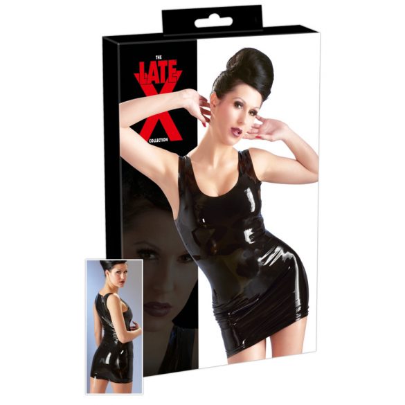 LATEX - mini šaty bez rukávů (černé)  - XL