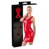 LATEX - robe mini sans manches en latex (rouge)