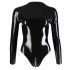 Latex - lange mouwen dames body (zwart) - M