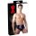 LATEX - slip homme avec plug anal conique (noir) - M