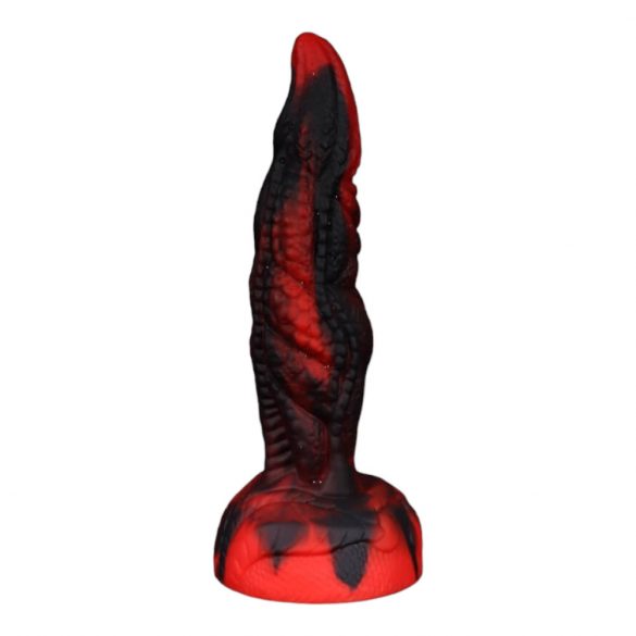 OgazR Hell Dong - godemichet strié ventouse - 20 cm (noir-rouge)