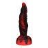 OgazR Hell Dong - drážkované dildo s lepicími polštářky - 20 cm (černo-červené)