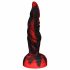 OgazR Hell Dong - drážkované dildo s lepicími polštářky - 20 cm (černo-červené)