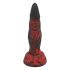 OgazR Hell Dong - drážkované dildo s lepicími polštářky - 20 cm (černo-červené)