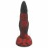 OgazR Hell Dong - drážkované dildo s lepicími polštářky - 20 cm (černo-červené)