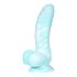 OgazR Sea Serpent - drážkované dildo se svorkou - 17 cm (modro-bílé)