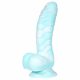 OgazR Sea Serpent - drážkované dildo se svorkou - 17 cm (modro-bílé)