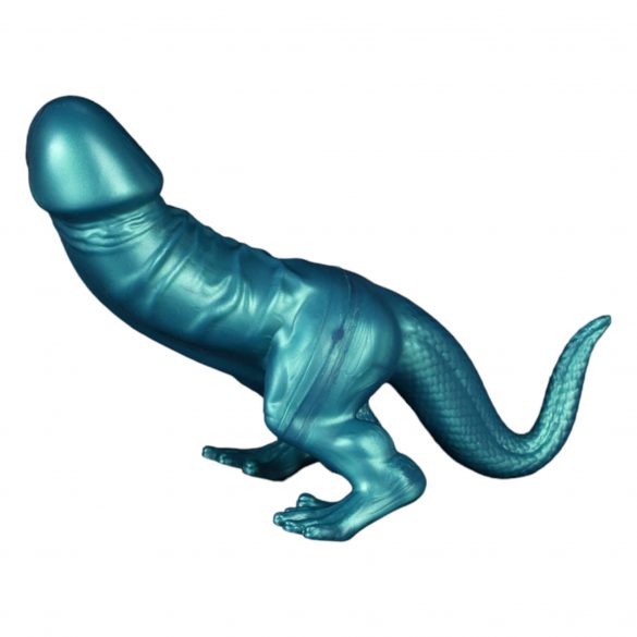 Toppedmonster - Dinosauří silikonové dildo - 26 cm (tyrkysové)