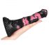 Bad Horse - gode en silicone en forme de harnachement - 18 cm (noir-rose)