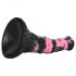 Bad Horse - gode en silicone en forme de harnachement - 18 cm (noir-rose)