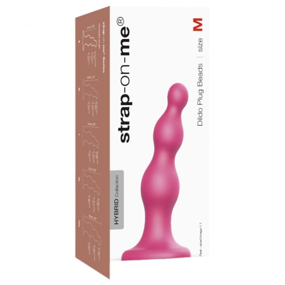 Strap-on-me Beads M - připínací dildo s korálky (růžové)