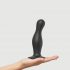 Curvy L Dildo - ondulé, avec base (noir)