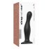 Curvy L Dildo - ondulé, avec base (noir)