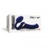 Strap-on-me M - opzetbare luchtgolven vibrator (blauw)