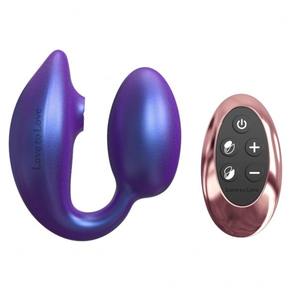 Wonderlover - Vibromasseur point G avec stimulateur clitoridien (violet métallique)