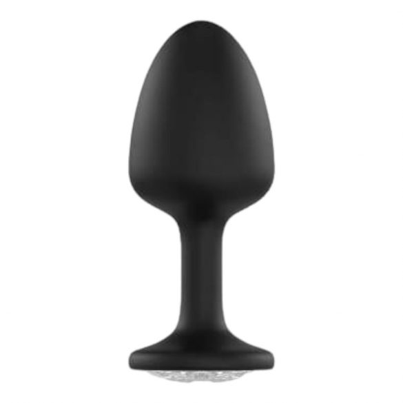 Dorcel Geisha Plug Diamond M - anální dildo s bílým kamenem (černé)