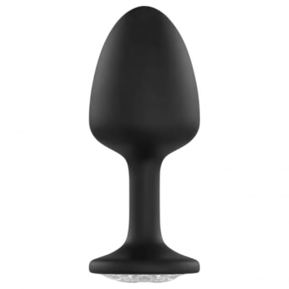 Dorcel Geisha Plug Diamond M - anální dildo s bílým kamenem (černé)