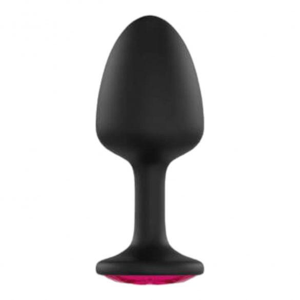 Dorcel Geisha Plug Ruby M - růžové anální dildo s kamínky (černé)