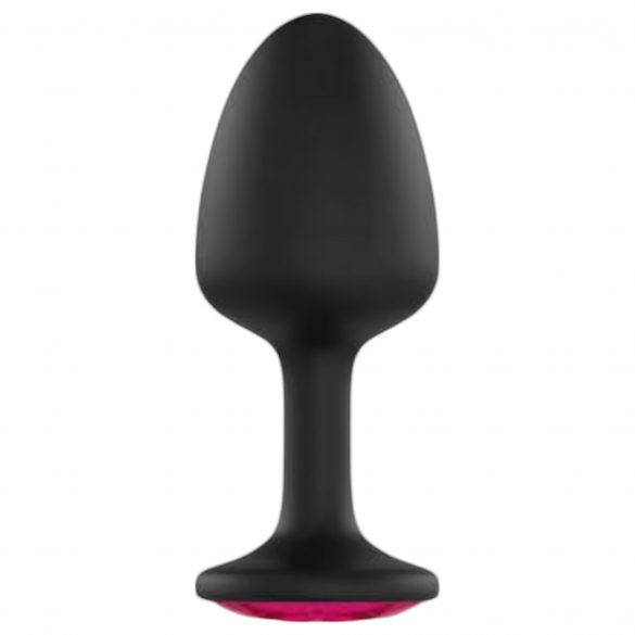 Dorcel Geisha Plug Ruby M - růžové anální dildo s kamínky (černé)