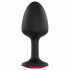 Dorcel Geisha Plug Ruby M - růžové anální dildo s kamínky (černé)