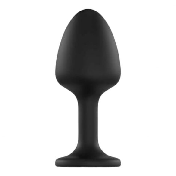 Dorcel Geisha Plug Diamond XL - anální dildo s bílým kamenem (černé)